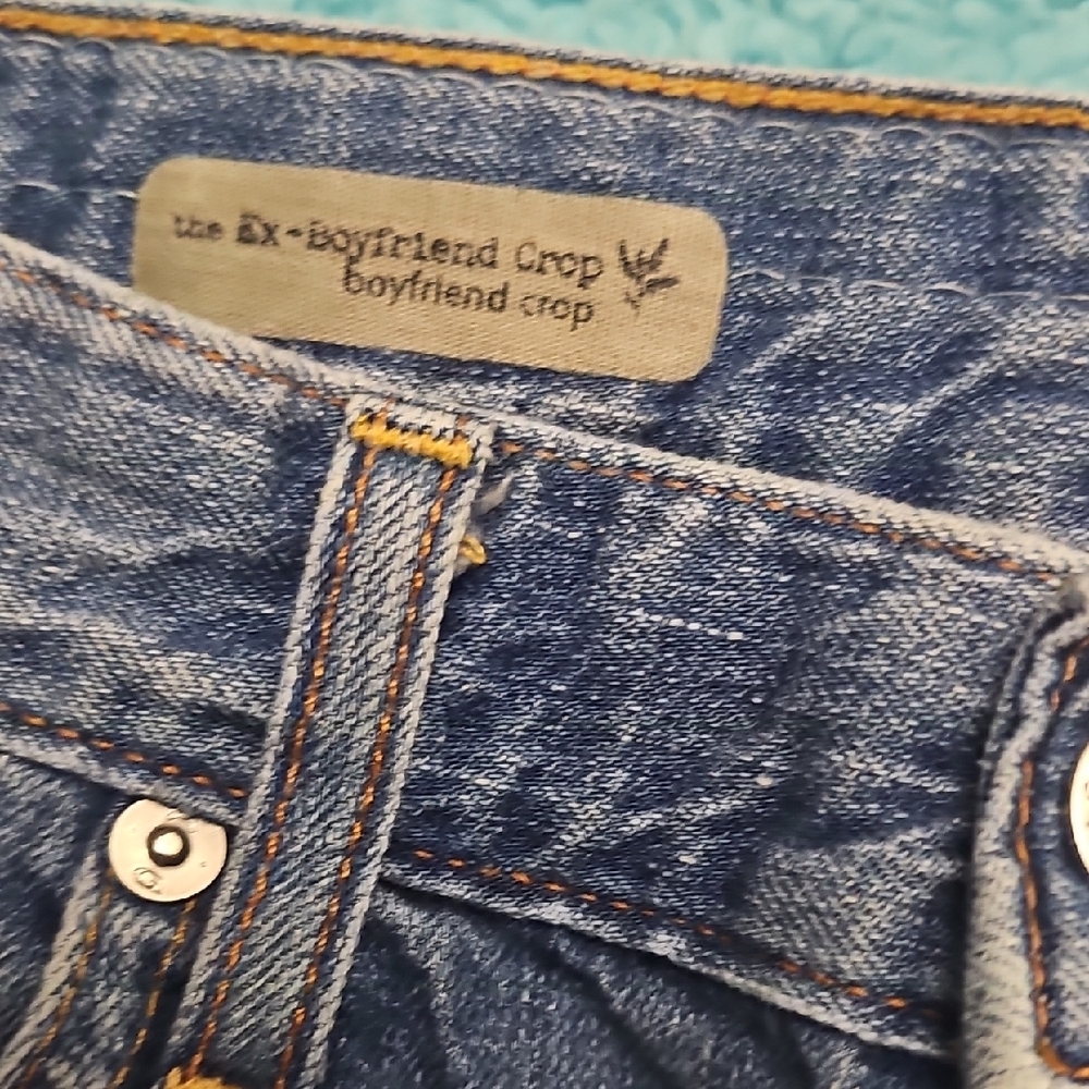 ⚜️2 Pair AG Adriano Goldschmied Distressed Blue Boyfriend Jeans - Picture 4 of 11